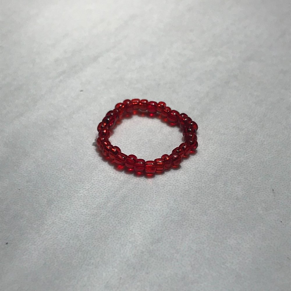 red seed bead ring